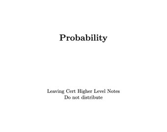 Probability - Leaving Cert Higher Level Maths Notes