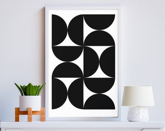 Half Black abstract boho poster