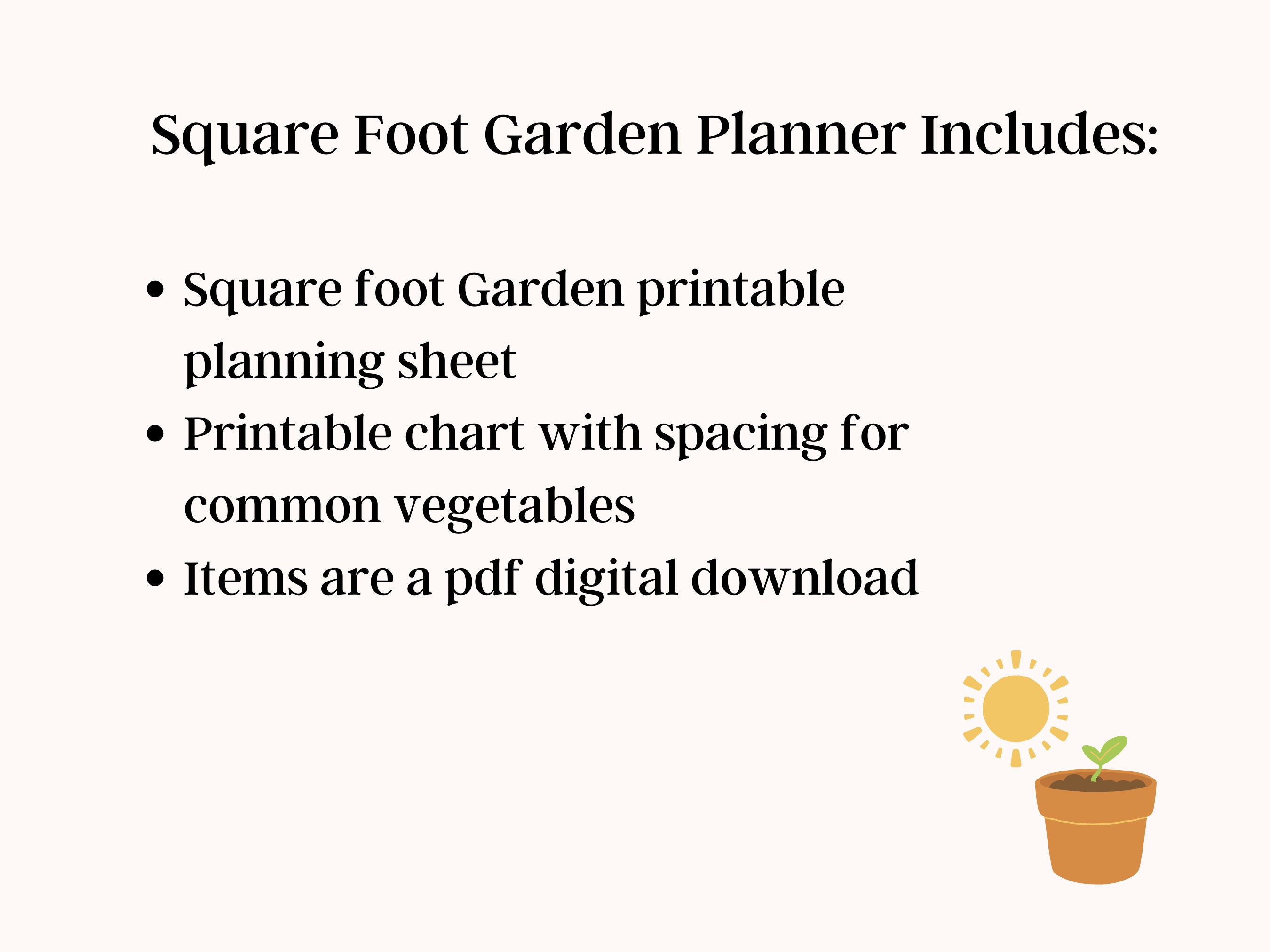 Garden Planner Printable Download Square Foot Gardening Planner Square ...