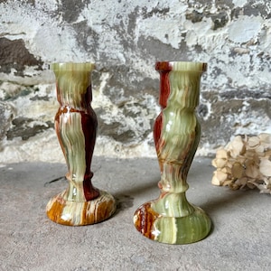 Pair of Vintage Onyx Candlesticks