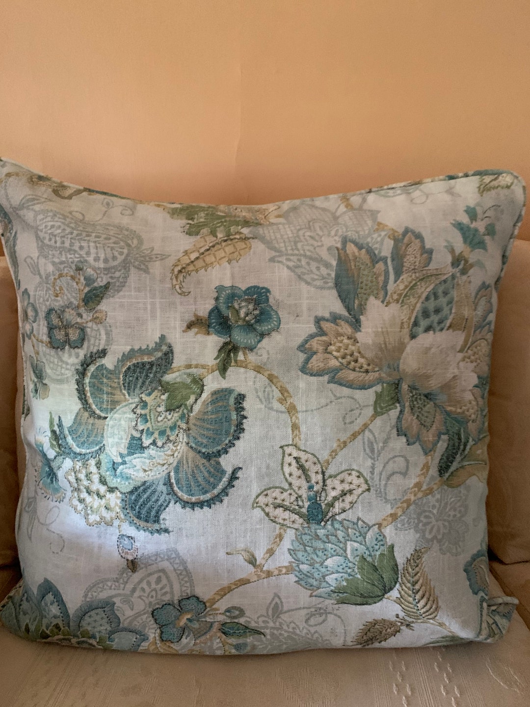 Custom JACOBEAN Pillow Covers Decorative Linen Pillow Covers Etsy