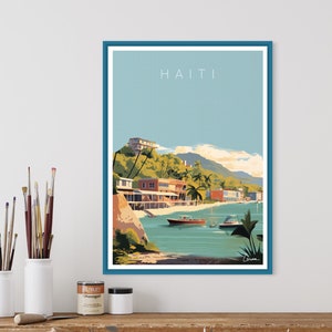 Poster HAITI I Caribbean I island of Hispaniola I capital I Cities