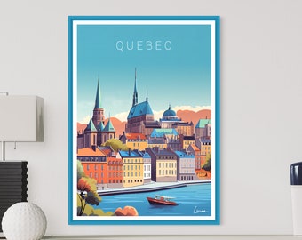 Póster QUEBEC I Póster Montreal I Canadá I Saint Laurent I Cataratas de Montmorency