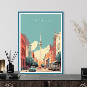 Poster city of BERLIN I Germany I Fernsehturm I Brandenburg Gate