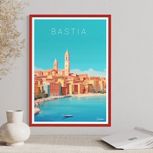 Poster illustration city of BASTIA I Corsica I Island of beauty