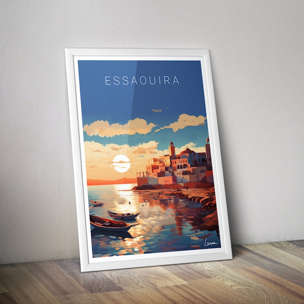 Affiche Maroc Essaouira I Port plage I Surf