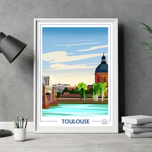 Illustratieposter TOULOUSE I Haute-Garonne I Occitanie I Capitole