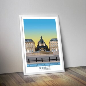 Poster illustration city of BORDEAUX I Gironde I New Aquitaine