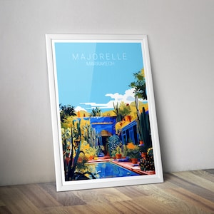 Botanisches Gartenplakat I Majorelle-Garten I Marokko Marrakesch