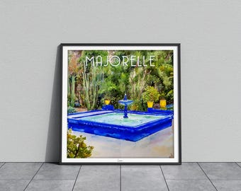 Poster Majorelle Bacino I Poster da giardino Marocco Marrakech