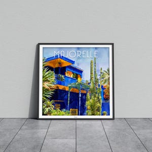 Pastell-Majorelle-Gärten-Plakat I Marokko-Marrakesch-Plakat I YSL-Plakat