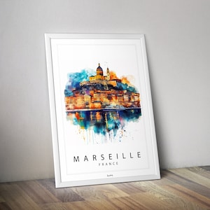 Affiche Marseille I Affiche Calanques de Marseille I Basilique Notre-Dame de la Garde