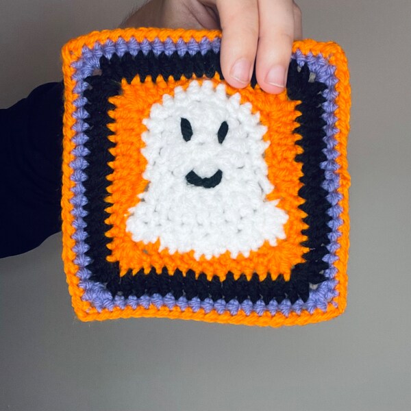 PATRÓN para Ghost Grandma Square Crochet Spooky Halloween Hecho a mano Versátil Fácil para principiantes