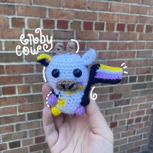 MADE to ORDER Nonbinary Pride Cow Stuffed Animal LGBTQ+ Cute Gift Gay Desk Pet
