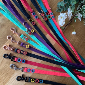 Waterproof Hexa Dog Leash: 16mm, Flower Rivets