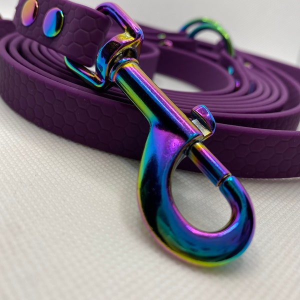 17 Colors - Hexa Rainbow Handsfree Waterproof Dog Leash, 285 cm, 16 mm wide, Rainbow fitting