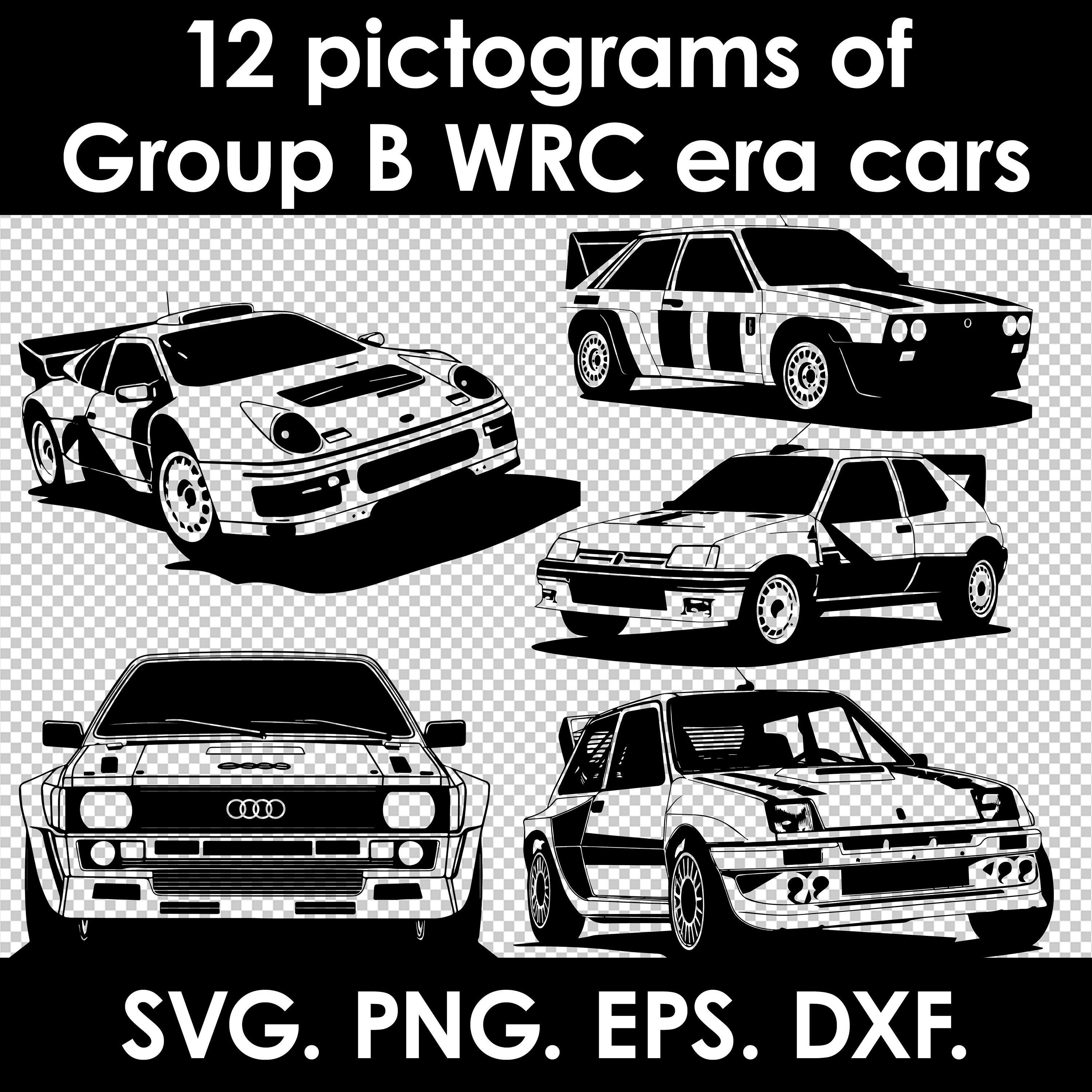 Group B WRC Rally Cars, Pictograms in Png, Svg, Eps and Dxf, Clipart ...