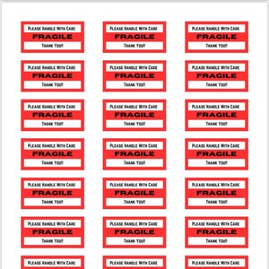 Fragile - Handle With Care Printable Sticker Template