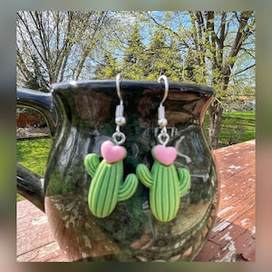 Earrings, Jewelry, Southwest Jewelry, Cactus Earrings, Cactus Jewelry, Summer Jewelry, Fun Jewelry, Fun Earrings