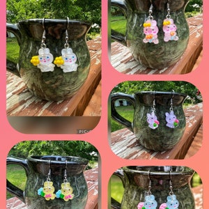 Earrings, Jewelry, Easter Jewelry, Easter Earrings, Spring Earrings, Easter Bunny, Easter Basket, Bunny Lover