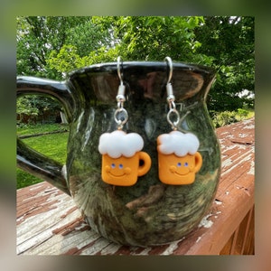Earrings, Beer Mug Earrings, Root Beer Earrings, Beer Lover Gift, Cute Beer Mug, Beer Lover Jewelry