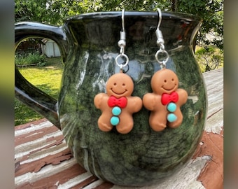 Christmas Earrings, Fun Earrings, Christmas Gift, Gingerbread Man, Gingerbread Earrings, Girls Earrings, Girl Christmas