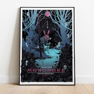 Poster Prinzessin Mononoke - Prinzessin Mononoke Art Print - Studio Ghibli Anime Kunst - Manga Wandkunst - Digitaldruck - Geschenk