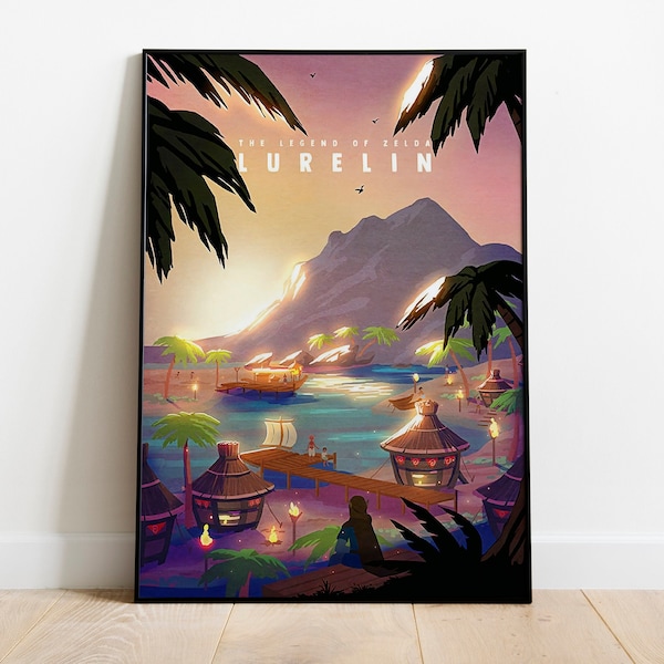 The Legend of Zelda Lurelin Travel Posters - The Legend of Zelda Art Print - Zelda Poster - Nintendo Wall Art - Lurelin Poster