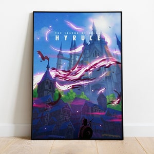 The Legend of Zelda Hyrule Travel Poster - Zelda Print - Zelda Poster - Game Room Decor - Nintendo Poster - Gift for Gamers