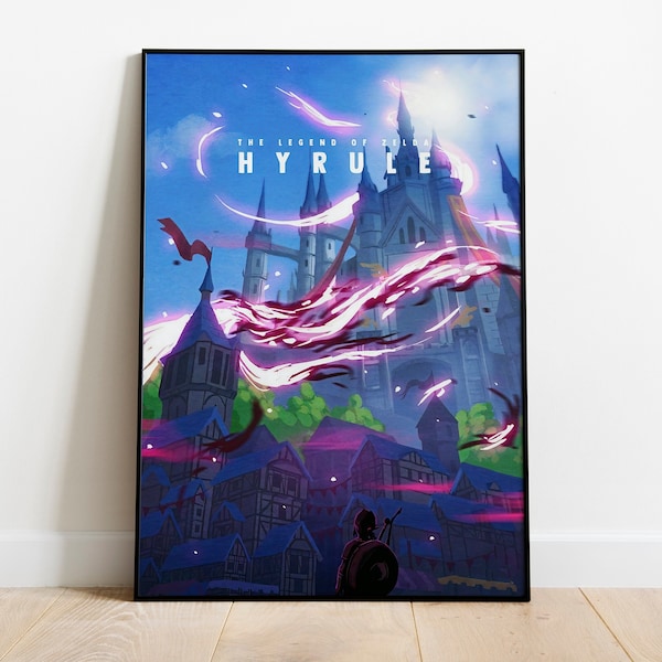 The Legend of Zelda Hyrule Travel Poster - Zelda Print - Zelda Poster - Game Room Decor - Nintendo Poster - Gift for Gamers