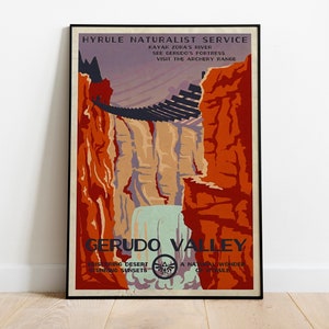 Cartel de La leyenda de Zelda Hyrule Gerudo Valley - Impresión de arte Zelda - Decoración de pared Zelda