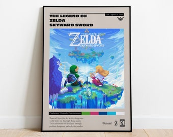 The Legend of Zelda : Skyward Sword Inspired Poster - The Legend of Zelda Print - Video Game Gift