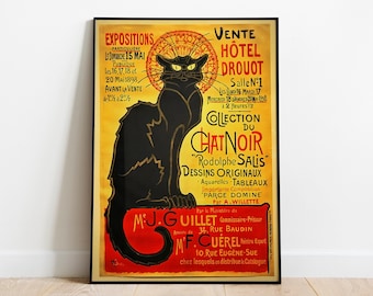 Rodolphe Salis Le Chat Noir Poster - Tournee du Chat Noir Poster: Vintage French Art Print - Movie Poster - Home Decor - Gift