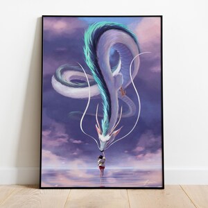 Poster Spirited Away - Poster di film anime giapponesi - Arte murale Studio Ghibli - Poster anime - Download digitale disponibile - Regalo