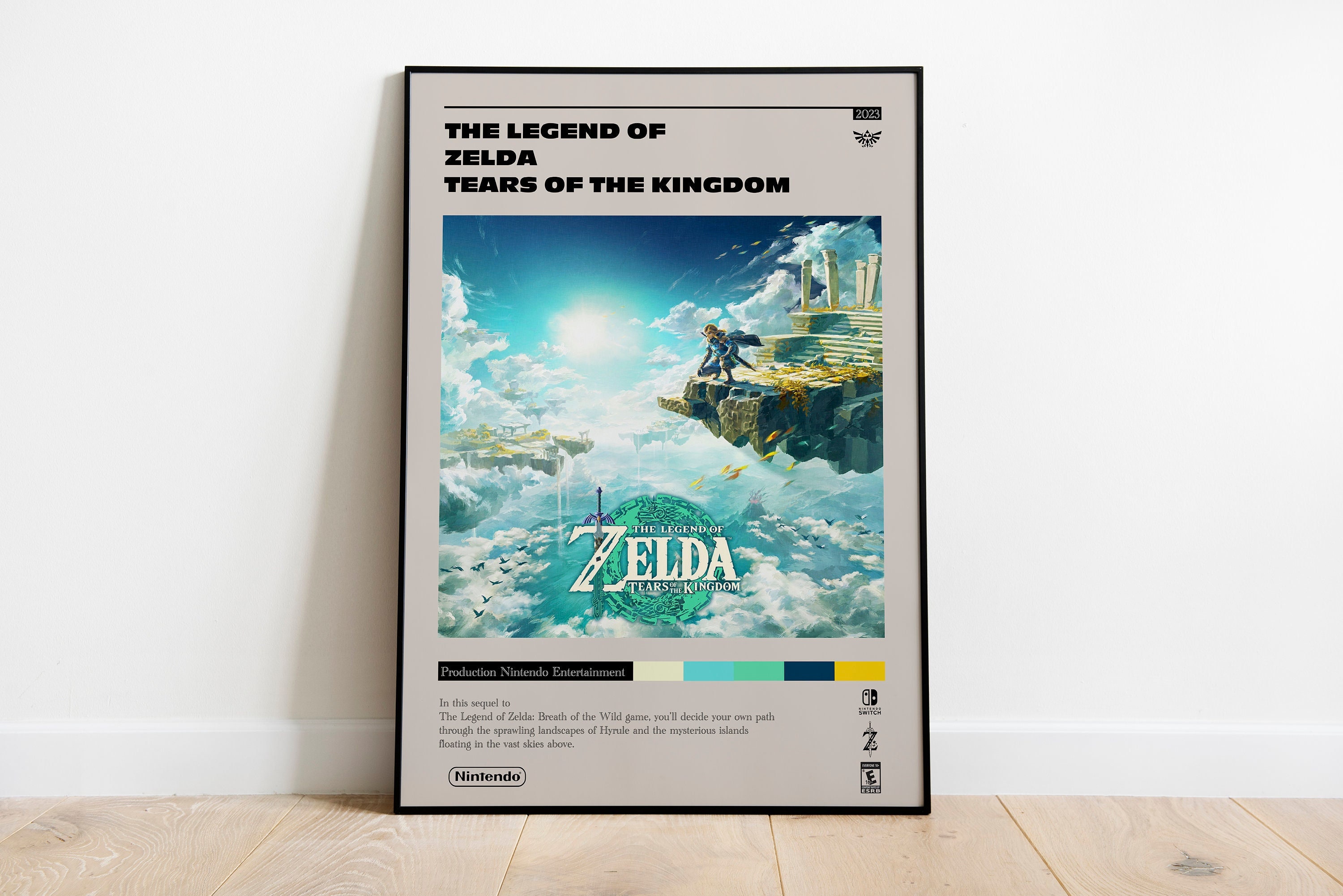 ZELDA TEARS OF THE KINGDOM TOTK LINK ULTRA HAND 13x19 FRAMED GELCOAT POSTER  GIFT