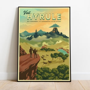 Zelda Hyrule Village Poster - The Legend of Zelda Travel Poster - Hyrule Poster - Zelda fanart - Zelda Gift - digitale prints