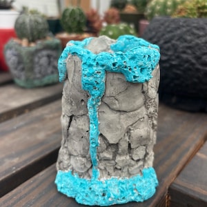 Concrete small tall   cactus/succulent pot