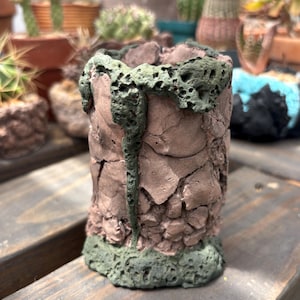 Concrete small tall   cactus/succulent pot