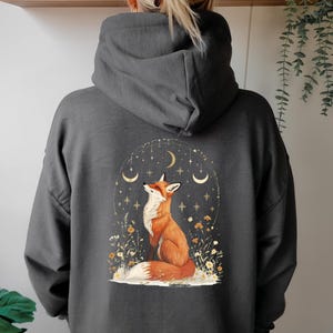 Fox Hoodie, Folklore Cottage Hoodie, Boho Magic Pullover, Nature Sweat, Star Hoodie, Wildflower Hoodie, Mystical Moon Hoodie, Fox Lover Gift