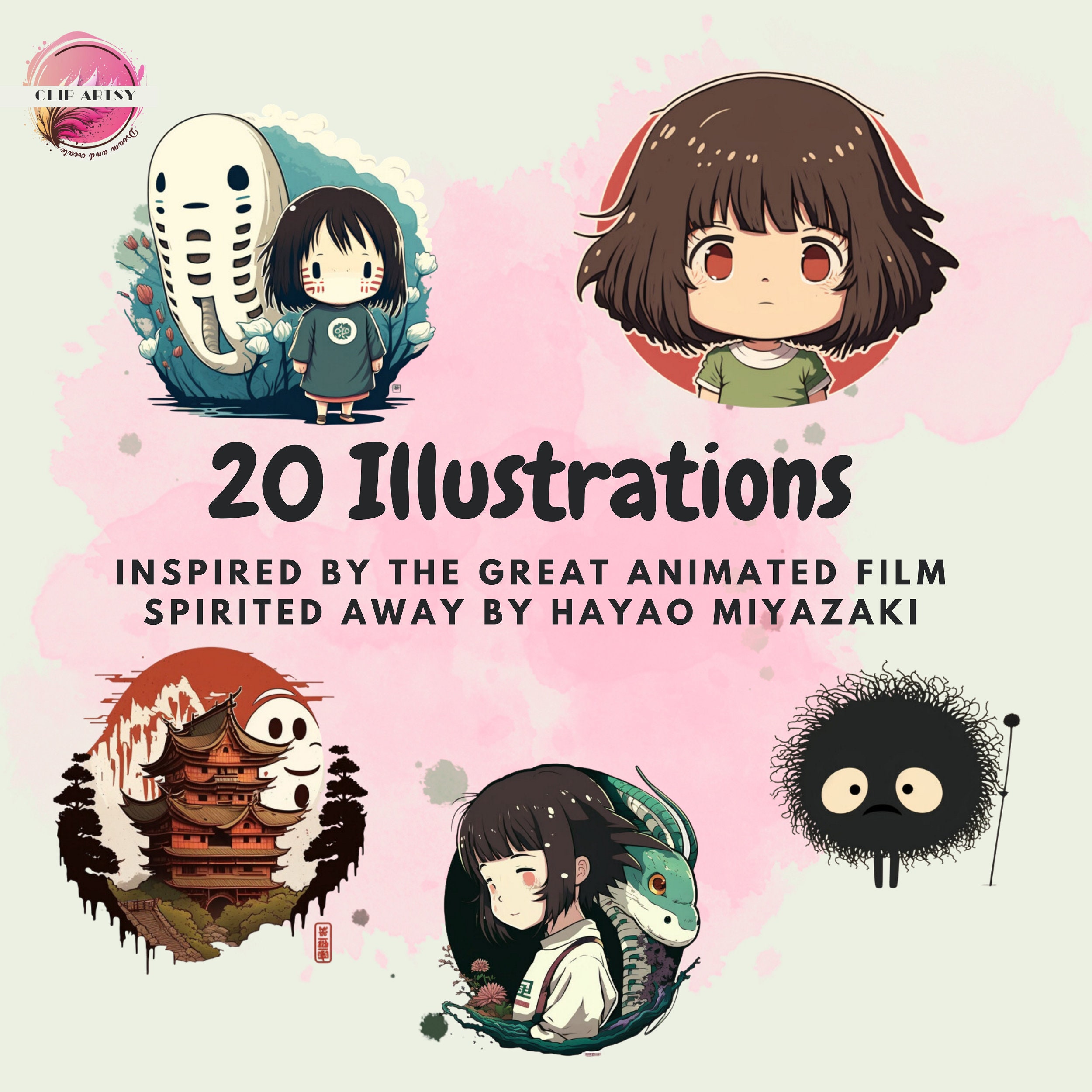 Spirited Away Characters Clipart & Illustrations - Etsy