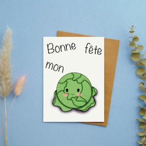 Bonne fête mon choux - Carte de voeux d'anniversaire | Carte de voeux écologique | Papier 100 % recyclé. Fabriqué au Québec, Canada.
