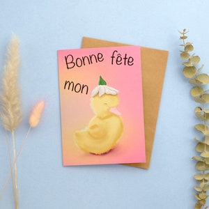 Bonne fête mon canard - Carte de voeux d'anniversaire | Carte de voeux écologique | Papier 100 % recyclé. Fabriqué au Québec, Canada.