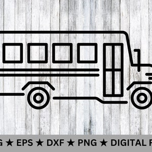 School Bus SVG • Clip Art Cut File Silhouette dxf eps png • Instant Digital Download • Cricut Cut File Silhouette Studio