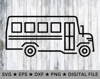 Autobús escolar SVG • Clip Art Cut File Silhouette dxf eps png • Descarga digital instantánea • Cricut Cut File Silhouette Studio