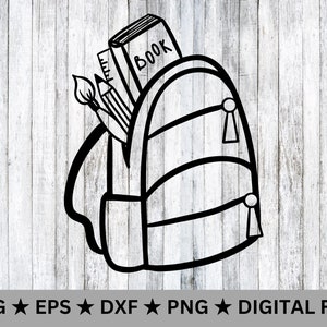 Plecak SVG • Clip Art Wytnij plik Sylwetka dxf eps png • Natychmiastowe pobieranie cyfrowe • Cricut Wytnij plik Sylwetka Studio