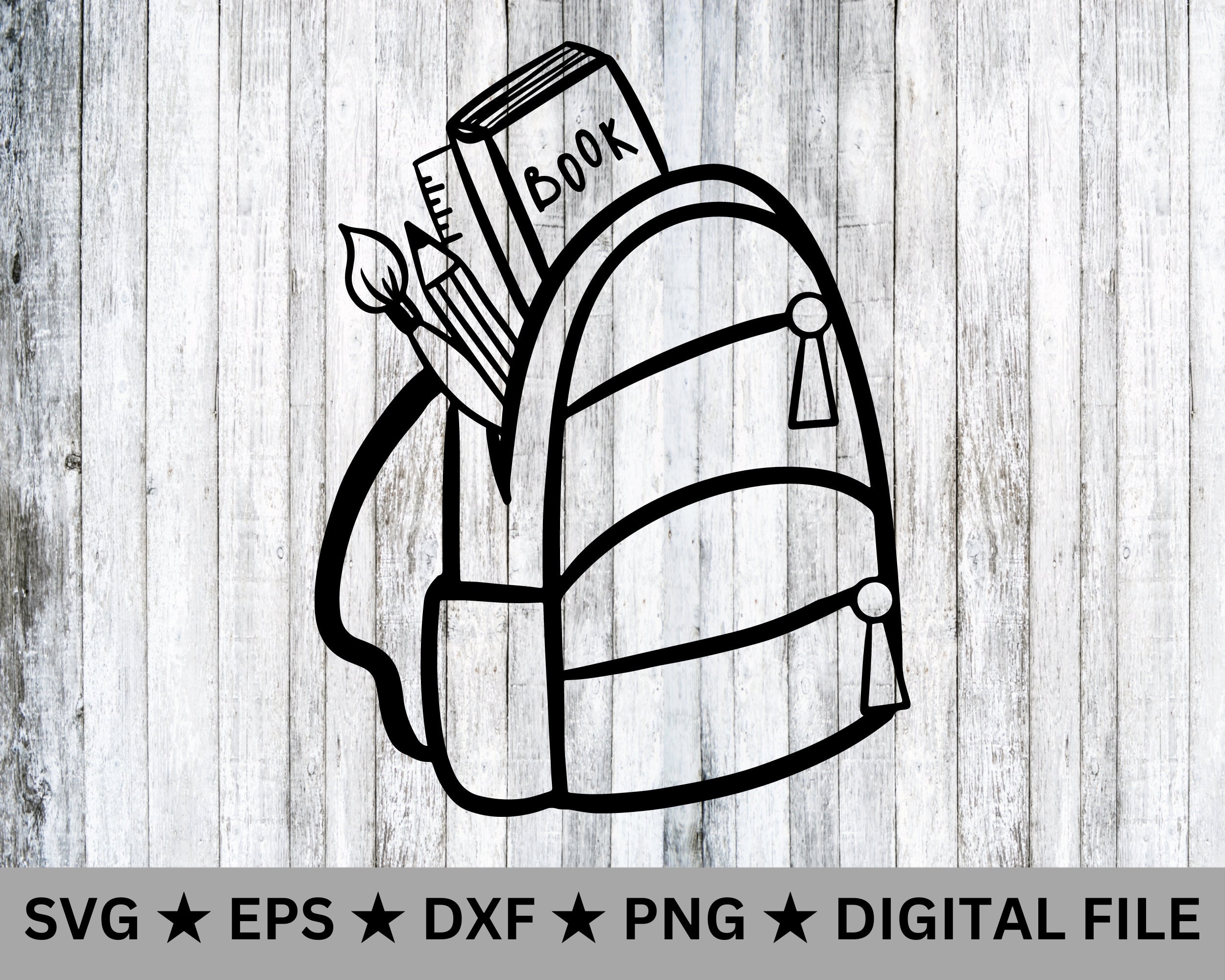 Zipper School Backpack SVG Cut File & Clipart