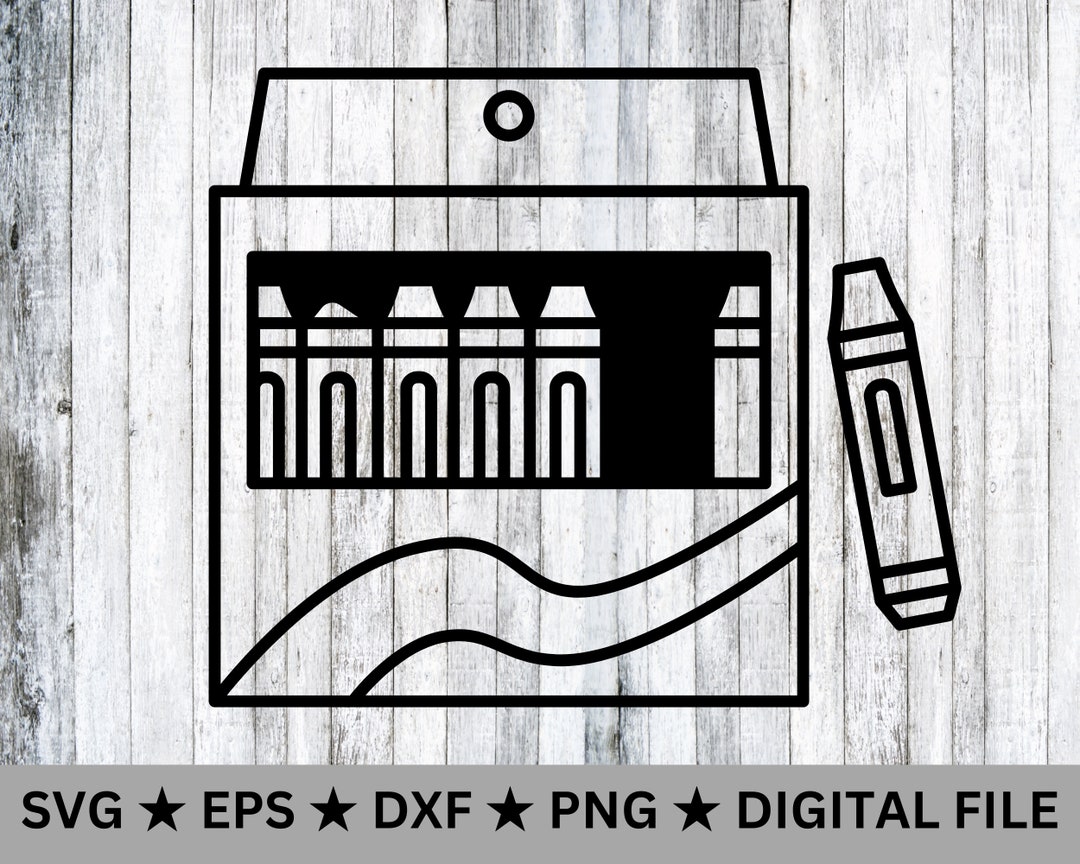 Crayon Box SVG Clip Art Cut File Silhouette Dxf Eps Png Instant Digital