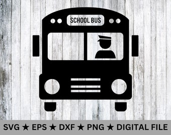 Autobús escolar 2 SVG • Clip Art Cut File Silhouette dxf eps png • Descarga digital instantánea • Cricut Cut File Silhouette Studio