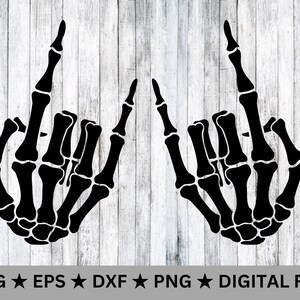 Skeleton Rock On Hands SVG • Clip Art Cut File Silhouette dxf eps png • Instant Digital Download • Cricut Cut File Silhouette Studio