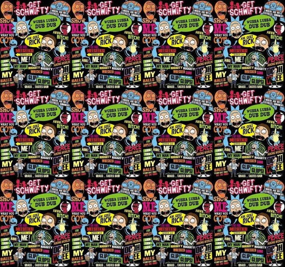 rick and morty fabric 100% Cotton 55 inch width by the half yard